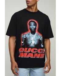 BoohooMAN - Schwarzes Oversize T-Shirt mit lizenziertem Gingham Mane Print - Lyst