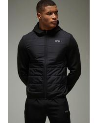 BoohooMAN - Active Lightweight Quilted Zip Through Regular Fit Hoodie - Lyst