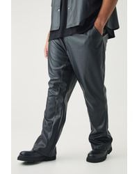 BoohooMAN - Plus Pu Slim Fit Flared Pants - Lyst