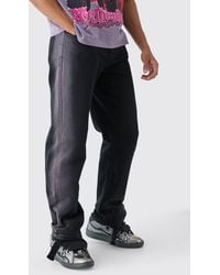 BoohooMAN - Fixed Waist Relaxed Washed Panel Pants - Lyst
