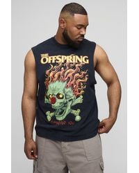 BoohooMAN - Plus The Offspring License Acid Wash Regular Fit Print Tank - Lyst
