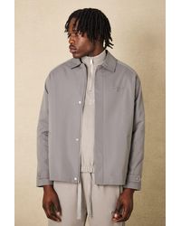 BoohooMAN - Edition Heavyweight Twill Embroidered Coach Jacket - Lyst