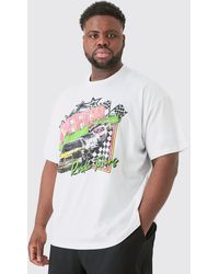 BoohooMAN - Plus Oversized Neon Moto T-shirt - Lyst
