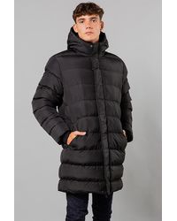BoohooMAN - French Connection Hooded Parka Longline Jacket - Lyst