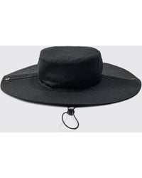 BoohooMAN - Bm Wide Brim Bucket Hat In Black - Lyst