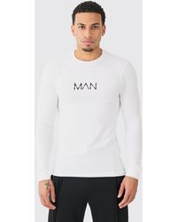 BoohooMAN - Dash Muscle Fit Long Sleeve T-shirt - Lyst