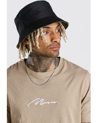 BoohooMAN Plain Reversible Bucket Hat - Natur