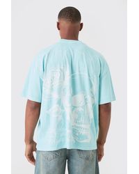 BoohooMAN - Oversized Wash Large Scale Skull Graphic T-shirt - Lyst