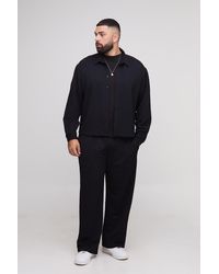 BoohooMAN - Plus Textured Jersey Oversized Boxy Shirt And Relaxed Pants Set - Lyst