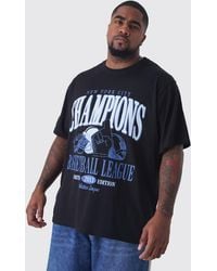 BoohooMAN - Plus Basketball League Print T-Shirt - Lyst