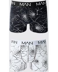 BoohooMAN - 2 Pack Halloween Spider Web Boxers - Lyst