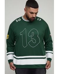 Boohoo - Plus Oversized 13 Mesh Long Sleeve Hockey Top - Lyst