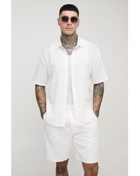 BoohooMAN - Tall strukturiertes Oversize Hemd und lockere Shorts - Lyst