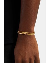 BoohooMAN - Cernucci Square Cuban Bracelet - Gold - Lyst