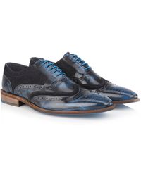 BoohooMAN - Amen Shoes Wexford Leather Two Tone Brogue Shoe - Lyst