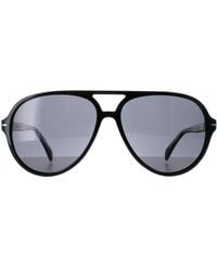 BoohooMAN - David Beckham Aviator Shiny Black Dark Grey Db1091/s - Lyst
