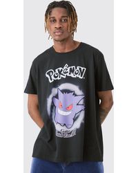 Boohoo - Tall Pokemon Gengar Printed Licensed T-shirt In Black - Lyst