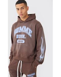 BoohooMAN - Oversized Boxy Spray Wash Homme Hoodie - Lyst