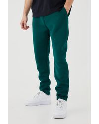 BoohooMAN - Tall Slim Tapered Cropped Bonded Scuba Jogger - Lyst