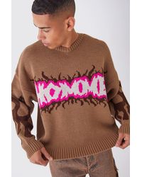 BoohooMAN - Boxy Homme Graffiti Knitted Jumper - Lyst
