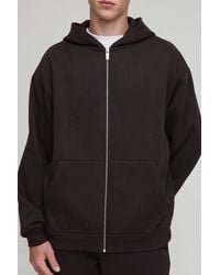 BoohooMAN - Basic Oversized Zip Through Hoodie - Lyst