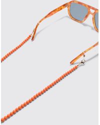 BoohooMAN - Beaded Sunglasses Chain In Orange - Lyst