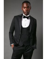 BoohooMAN - Black Slim Fit Tuxedo Suit Jacket - Lyst