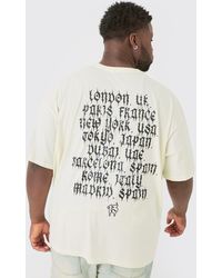Boohoo - Plus Oversized Cross Front & Back Print T-shirt - Lyst