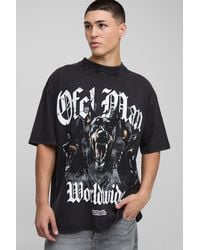 BoohooMAN - Schwarzes Oversize Official Man T-Shirt mit Print - Lyst
