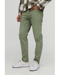 BoohooMAN - Slim Fit Subtle Ripped Tinted Jeans With Let Down Hem - Lyst