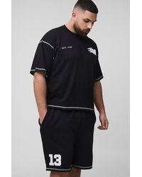 BoohooMAN - Plus Oversized Homme Puff Print T-Shirt & Short Set - Lyst
