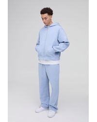 BoohooMAN - 330gsm Oversized Boxy Zip Through Hooded Tracksuit - Lyst