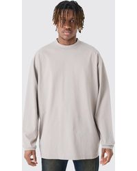 BoohooMAN - Tall Oversized Extended Neck Laundered Wash Long Sleeve T-shirt - Lyst