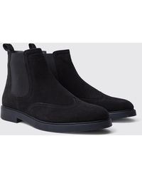 BoohooMAN - Faux Suede Chelsea Boots - Lyst