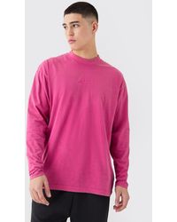 BoohooMAN - Oversized Man Extended Neck Washed Long Sleeve T-shirt - Lyst
