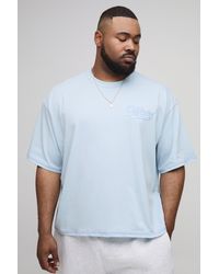 BoohooMAN - Plus kastiges Oversize Official T-Shirt mit Kontrast-Naht - Lyst