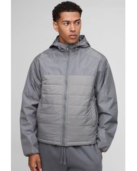 BoohooMAN - Regular Fit Lightweight Quilted Hooded Jacket - Lyst