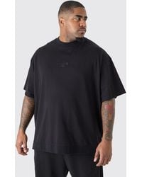 BoohooMAN - Plus Edition Oversized Heavyweight Zip Hem T-shirt - Lyst