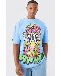 Boohoo - Oversized Nibbled Face Graphic T-shirt - Lyst