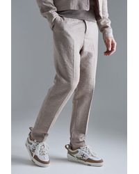 BoohooMAN - Tall Textured Jacquard Smart Tapered Trousers - Lyst