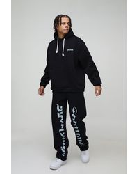 BoohooMAN - Oversized Worldwide Gusset Twisted Drawcord Tracksuit - Lyst