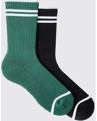 Boohoo - 2 Pack Official Highbuild Print Stripe Sport Sock - Lyst