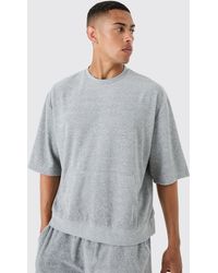 BoohooMAN - Short Sleeve Oversized Boxy Towelling Sweatshirt - Lyst