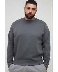 BoohooMAN - Plus Basic Regular Fit Crew Neck Sweatshirt - Lyst