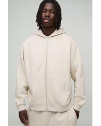 BoohooMAN - Oversized Basic Zip Through Hoodie - Lyst