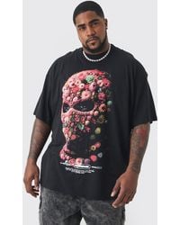 BoohooMAN - Plus Oversized Floral Mask T-shirt - Lyst