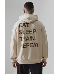 BoohooMAN - Tall Man Active Oversized Train Repeat Hoodie - Lyst