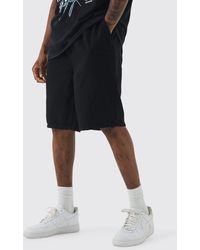 BoohooMAN - Tall Elastic Waist Drawcord Detail Slim Fit Shorts In Black - Lyst