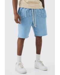 BoohooMAN - Tall Relaxed Limited Washed Jersey Shorts - Lyst