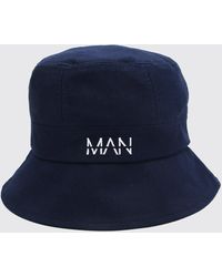 BoohooMAN MAN Dash Bucket Hat - Bleu